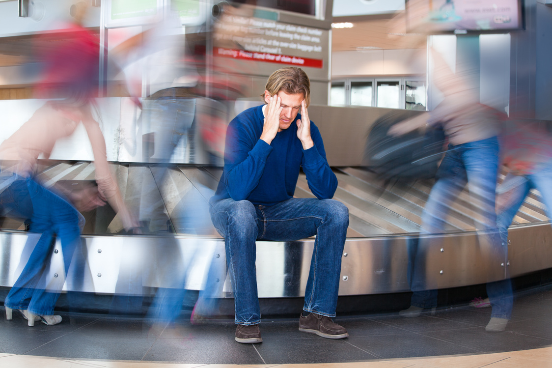 Lost baggage in airport.