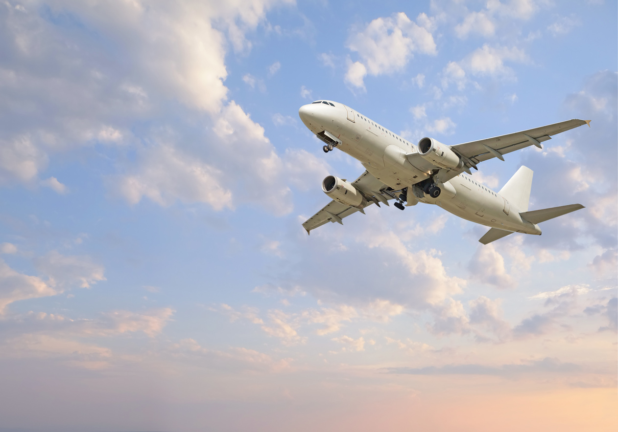 jet airplane takeoff in  sky